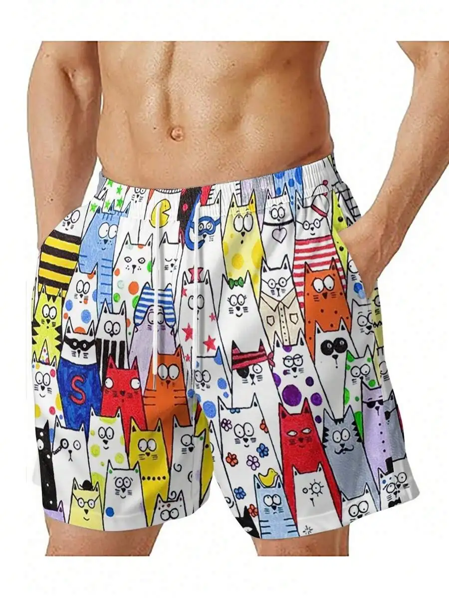 Mens Colorful Vertical Cat Print Beach Shorts Casual Summer Vacation Shorts
Mens Colorful Vertical Cat Print Beach Shorts Casual Summer Vacation Shorts