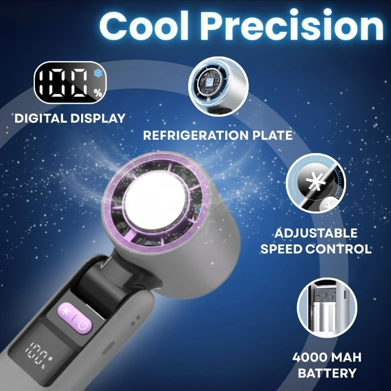 Portable Ice Pack Handheld Fan with LED Display 4000mAh Rechargeable Battery Foldable Cooling Fan for Outdoor Office Picnic
Portable Ice Pack Handheld Fan with LED Display 4000mAh Rechargeable Battery Foldable Cooling Fan for Outdoor Office Picnic