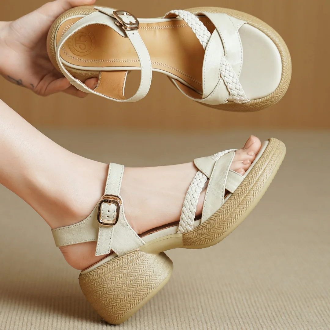 danxuefei women's sheepskin narrow band braided ankle strap sandals open toe summer thick sleeves platform casual shoes woman
danxuefei women's sheepskin narrow band braided ankle strap sandals open toe summer thick sleeves platform casual shoes woman