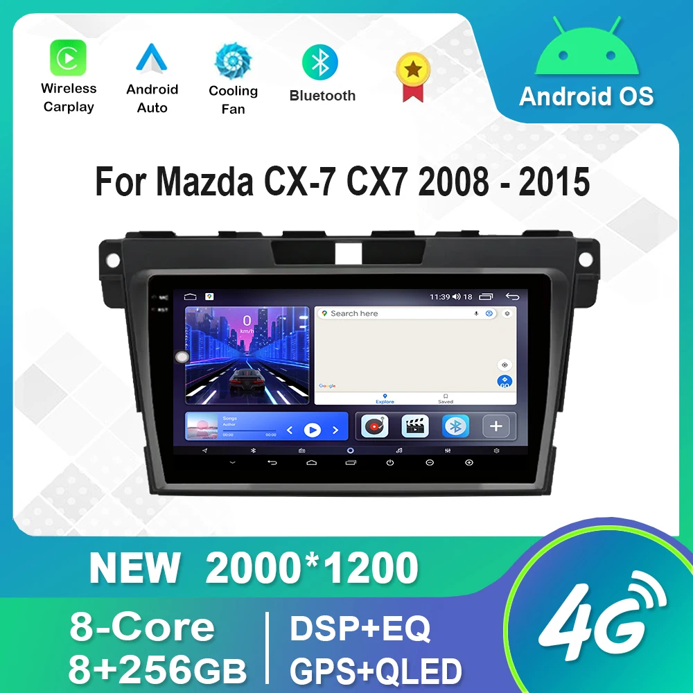 9 inch Android Car Radio Multimedia Player For Mazda CX-7 CX7 2008 - 2015 4G WiFi Bluetooth GPS DSP IPS QLED Screen 
9 inch Android Car Radio Multimedia Player For Mazda CX-7 CX7 2008 - 2015 4G WiFi Bluetooth GPS DSP IPS QLED Screen