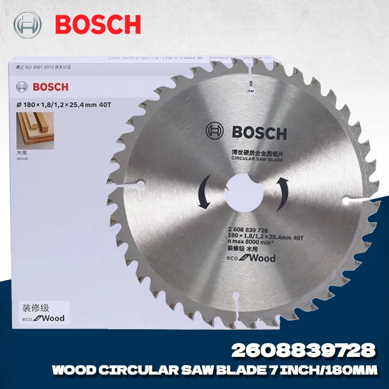 BOSCH 2608839728 Аккумуляторная циркулярная пила для резки дерева 180x1,8/1,2x25,4 мм T40 Аксессуары для электроинструментов Bosch 
BOSCH 2608839728 Аккумуляторная циркулярная пила для резки дерева 180x1,8/1,2x25,4 мм T40 Аксессуары для электроинструментов Bosch