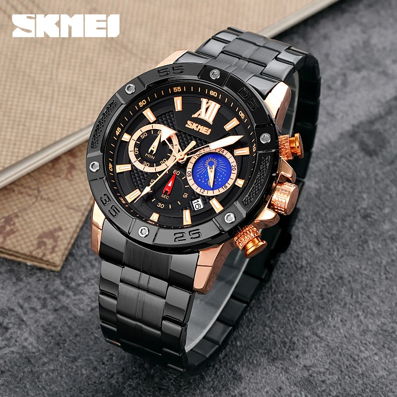 SKMEI Fashion Men's Multi-Function 3D Dial Business Watch, Steel Band Waterproof Quartz Watch
SKMEI Fashion Men's Multi-Function 3D Dial Business Watch, Steel Band Waterproof Quartz Watch
