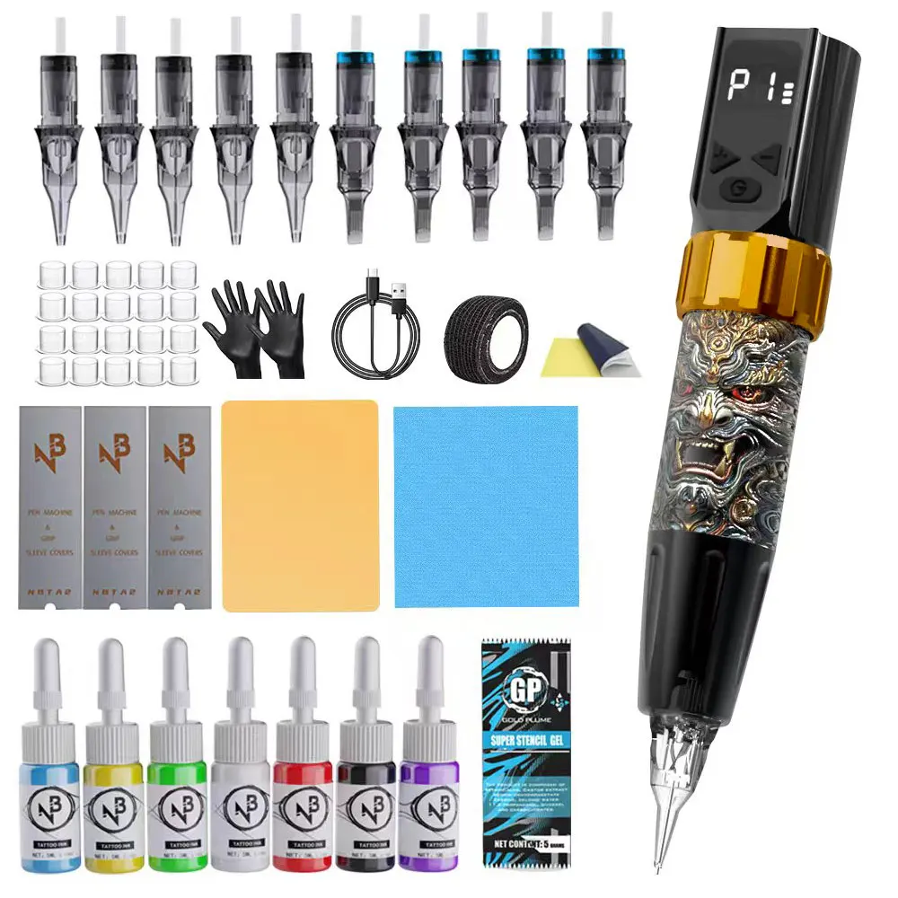 Полный набор для татуировки Goldplume: роторная тату-машинка, беспроводная тату-ручка, тату-пистолет, чернила, картриджи, иглы для тату, подарок для боди-арта
Полный набор для татуировки Goldplume: роторная тату-машинка, беспроводная тату-ручка, тату-пистолет, чернила, картриджи, иглы для тату, подарок для боди-арта