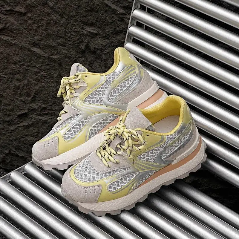 Breathable Mesh Thick Bottom Dad Shoes Genuine Leather Low Heel Casual Style round Toe Anti-Slip Rubber Outsole Comfortable Fit
Breathable Mesh Thick Bottom Dad Shoes Genuine Leather Low Heel Casual Style round Toe Anti-Slip Rubber Outsole Comfortable Fit