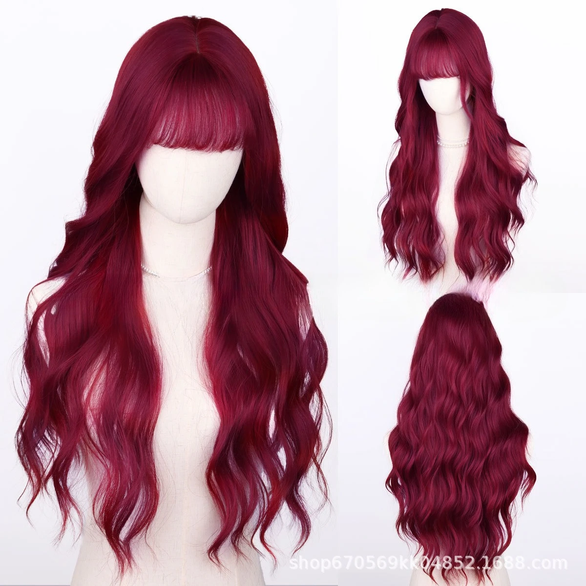 European and American temperament wavy long curly hair raspberry color Qi bangs Internet celebrity COS modeling burgundy holiday
European and American temperament wavy long curly hair raspberry color Qi bangs Internet celebrity COS modeling burgundy holiday