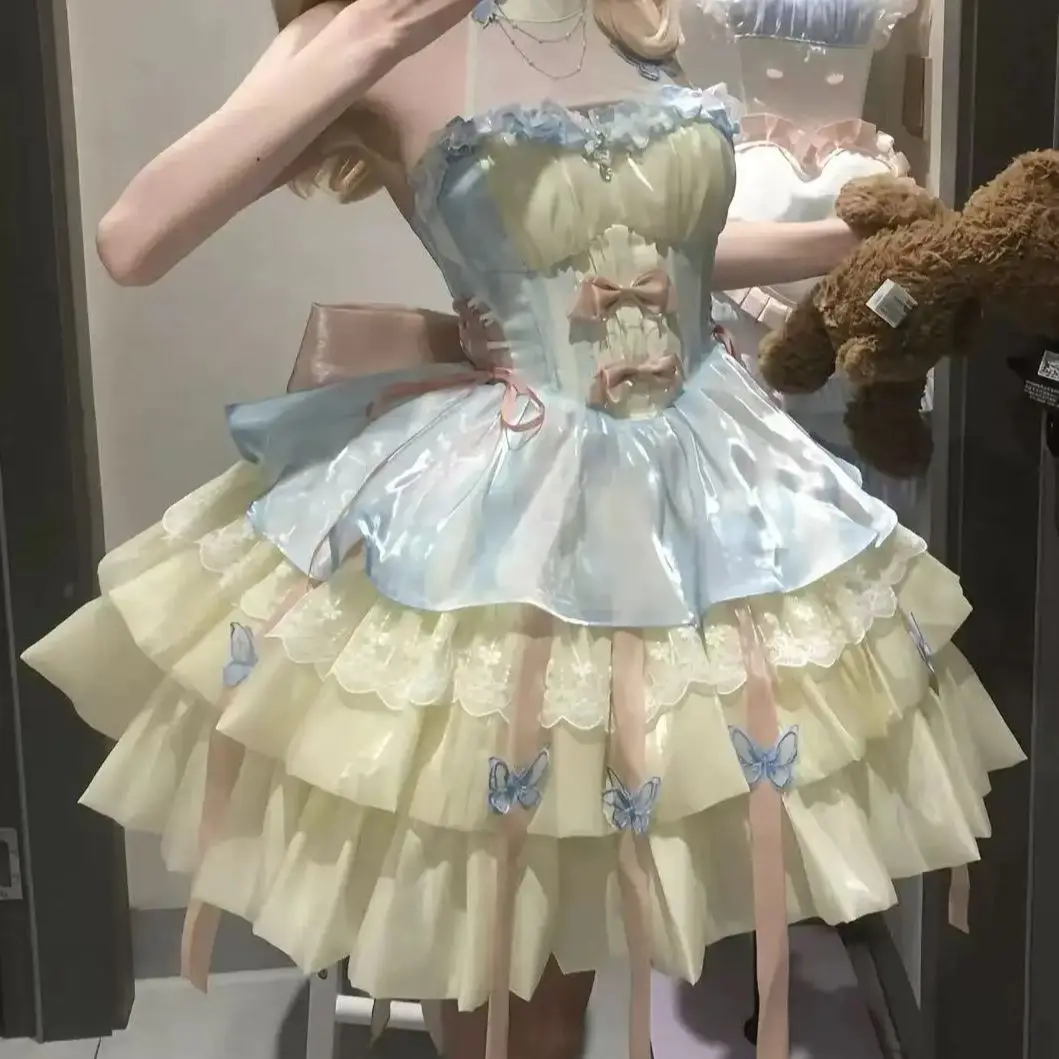 Vintage Mini Dress Women Lace Retro Clothing Sleeveless Japanese Kawaii Lolita Dress Evening Party Chic Outfits 2000s Summer
Vintage Mini Dress Women Lace Retro Clothing Sleeveless Japanese Kawaii Lolita Dress Evening Party Chic Outfits 2000s Summer