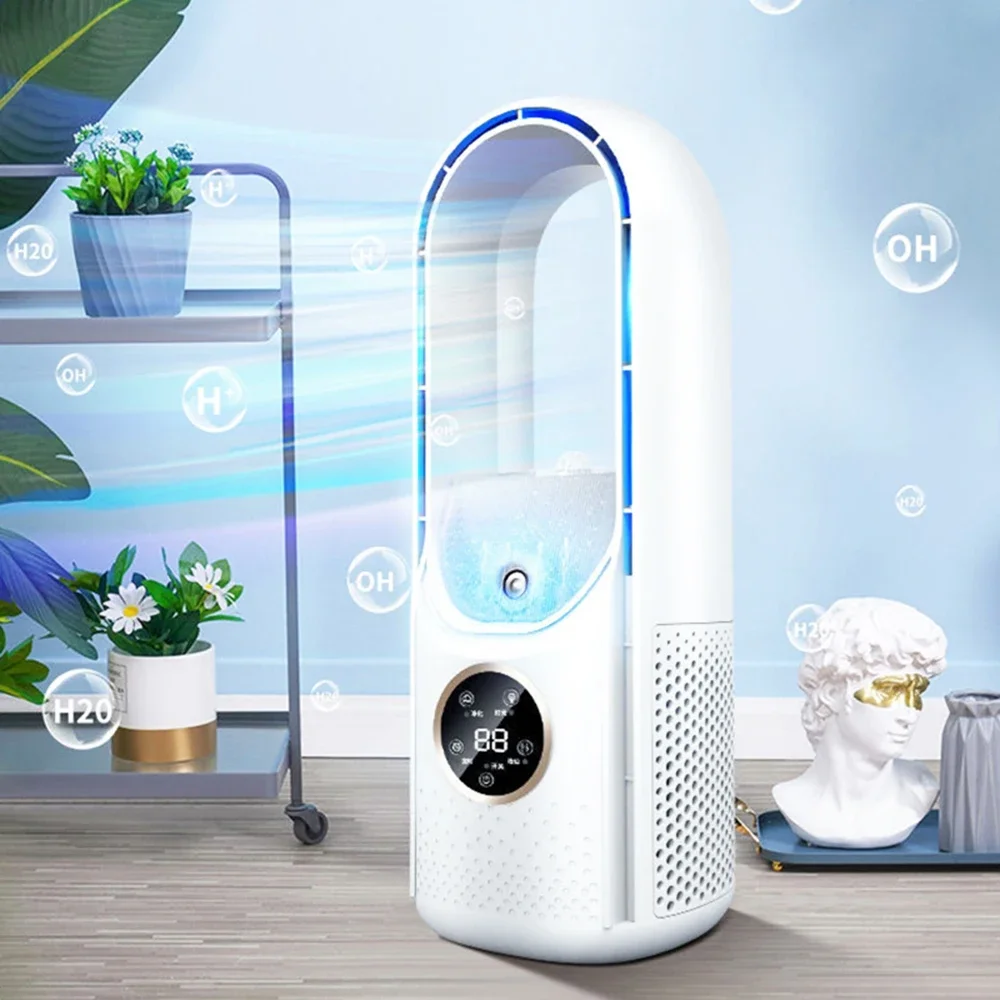 Bladeless Fan Portable Air Conditioner LED Display Desktop Fanless Blade Cooler Cooling Fan Tower Air Cooler for Office Bedroom
Bladeless Fan Portable Air Conditioner LED Display Desktop Fanless Blade Cooler Cooling Fan Tower Air Cooler for Office Bedroom