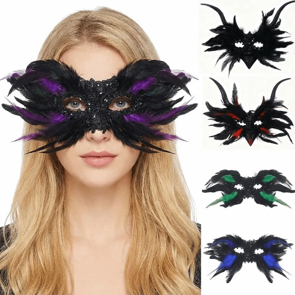 Vintage Style Half-Face Mask Black Feather Sequin Decoration Feather Mask Gothic Design Angel Feather Cosplay Mask
Vintage Style Half-Face Mask Black Feather Sequin Decoration Feather Mask Gothic Design Angel Feather Cosplay Mask