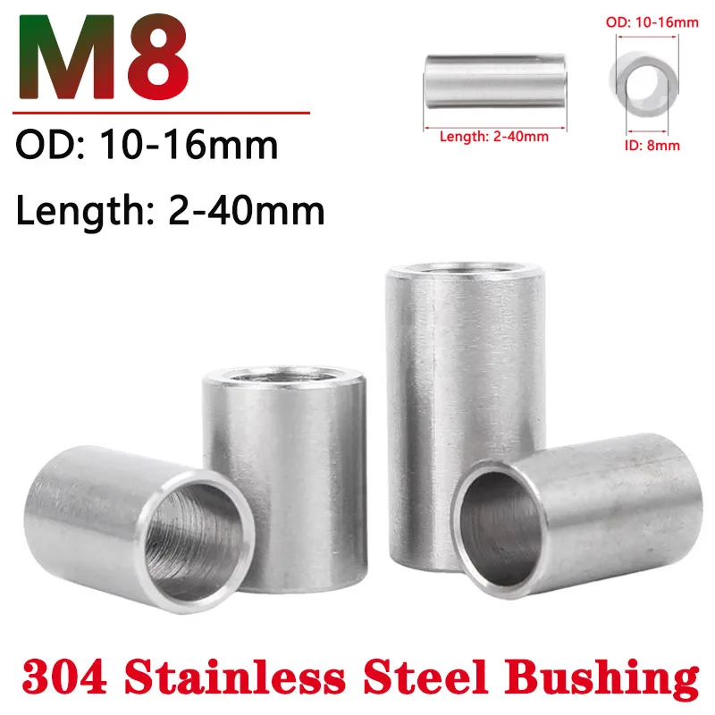1-10pcs M8 304 Stainless Steel Bushing Washer Round Hollow Unthreaded Standoff Spacer Gasket Sleeve OD 10-16mm Length 2-40mm
1-10pcs M8 304 Stainless Steel Bushing Washer Round Hollow Unthreaded Standoff Spacer Gasket Sleeve OD 10-16mm Length 2-40mm