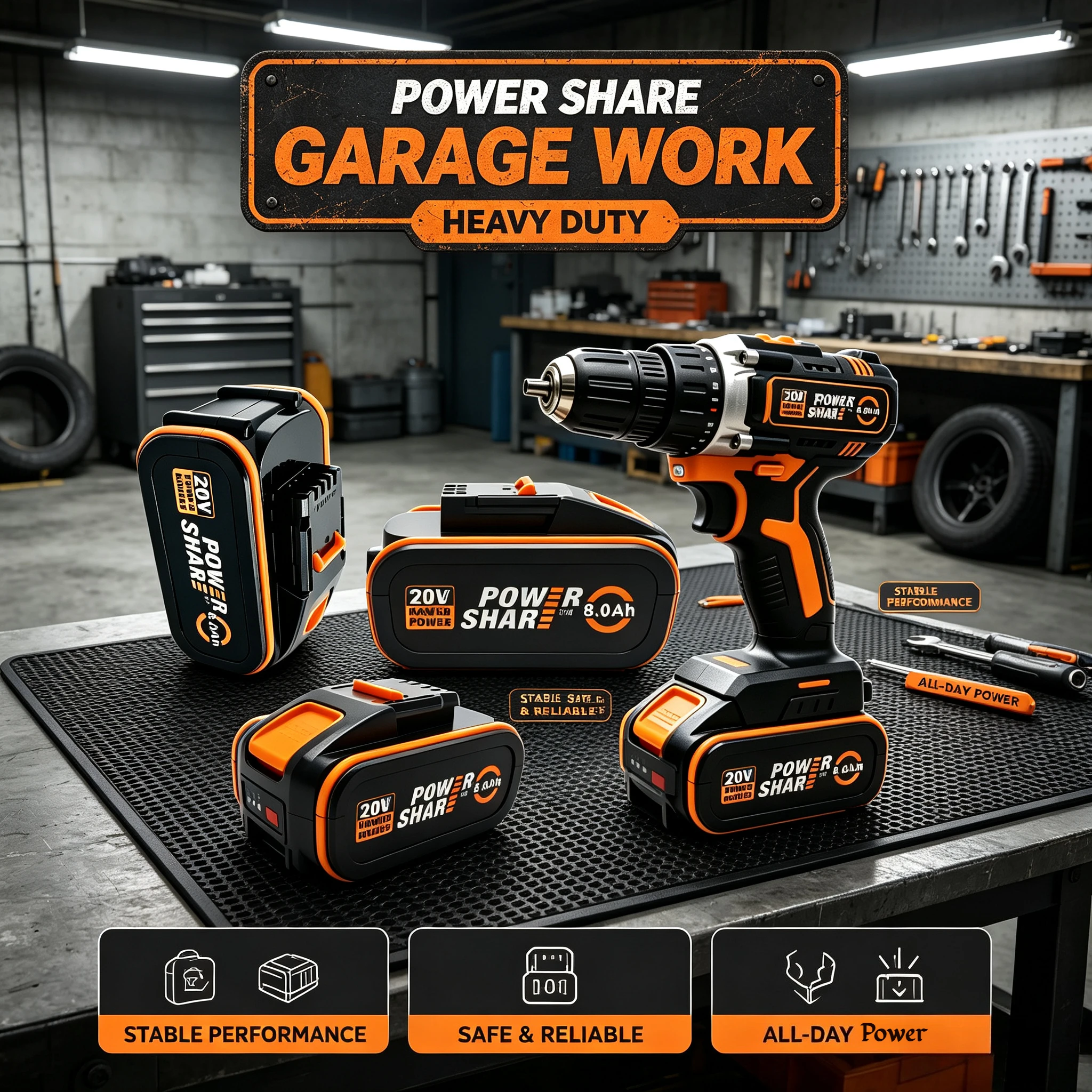 Original WORX PowerShare battery,20VLarge capacity and long-lasting battery life,4.0/6.0/8.0Ah Full-capacity Cells,Plug and play
Original WORX PowerShare battery,20VLarge capacity and long-lasting battery life,4.0/6.0/8.0Ah Full-capacity Cells,Plug and play