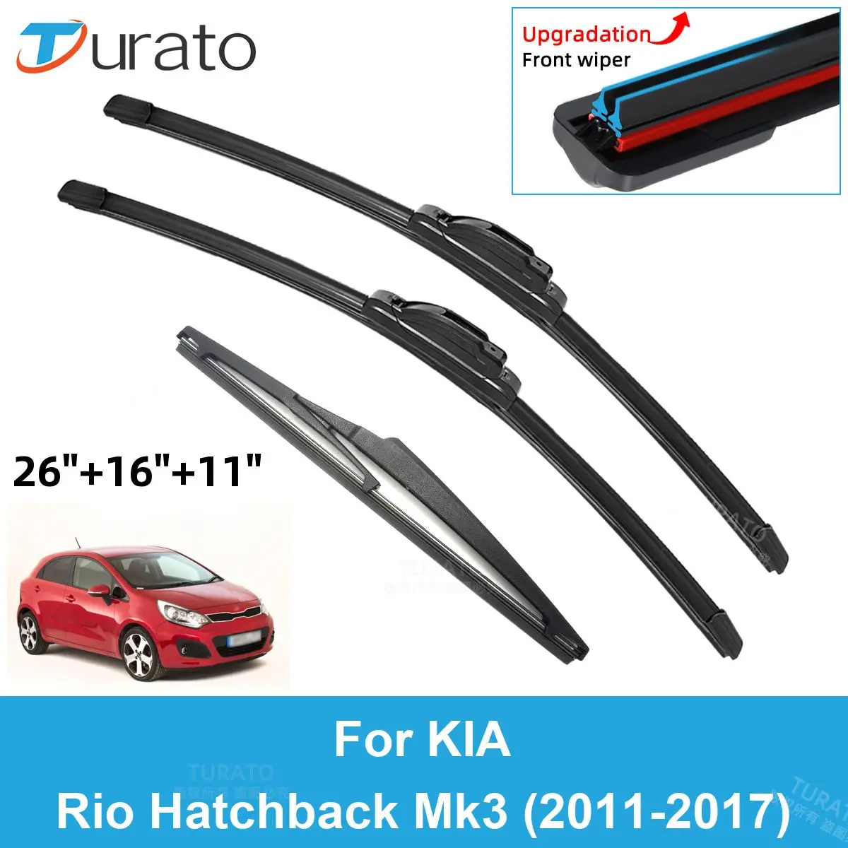 3PCS Car Wiper Blades for 2011-2017 KIA Rio Mk3 Rear Windshield Wipers Double Rubber Car Accessories 2013 2014 2015 2016 2017
3PCS Car Wiper Blades for 2011-2017 KIA Rio Mk3 Rear Windshield Wipers Double Rubber Car Accessories 2013 2014 2015 2016 2017
