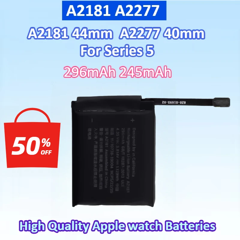 НОВЫЙ высококачественный аккумулятор A2181 296 мАч для Apple Watch Series 5 44 мм, аккумулятор A2277 245 мАч для Apple Watch Series 5, 40 мм, аккумуляторы
НОВЫЙ высококачественный аккумулятор A2181 296 мАч для Apple Watch Series 5 44 мм, аккумулятор A2277 245 мАч для Apple Watch Series 5, 40 мм, аккумуляторы