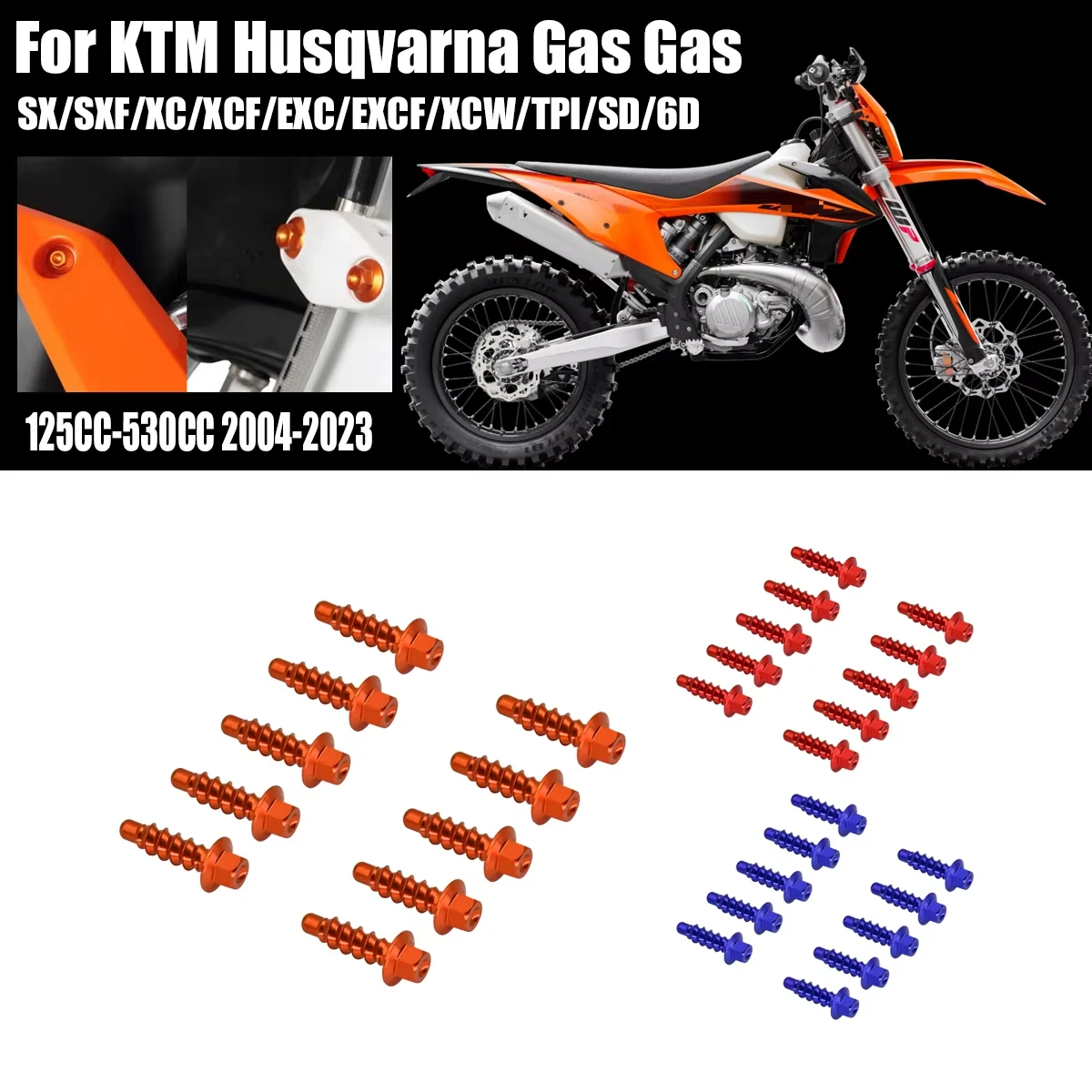10 PCS Dirt Bikes Self Tapping Plastic Parts Screw Bolt Kit For KTM EXC EXCF XC XCF SX SXF 125 250 300 350 400 450 500 1997-2023
10 PCS Dirt Bikes Self Tapping Plastic Parts Screw Bolt Kit For KTM EXC EXCF XC XCF SX SXF 125 250 300 350 400 450 500 1997-2023
