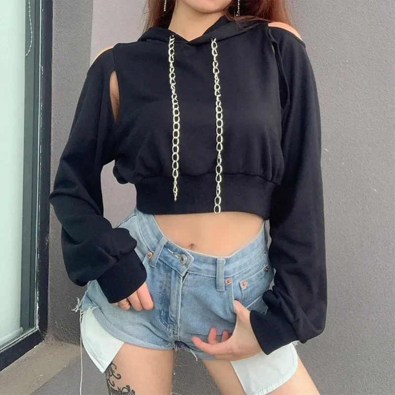 Sexy Hoodie Fashion Women Autumn Spring Long Sleeve Cut Out Chain Hoodie Short Sweatshirt Hollow Crop Top Women's Clothing
Sexy Hoodie Fashion Women Autumn Spring Long Sleeve Cut Out Chain Hoodie Short Sweatshirt Hollow Crop Top Women's Clothing