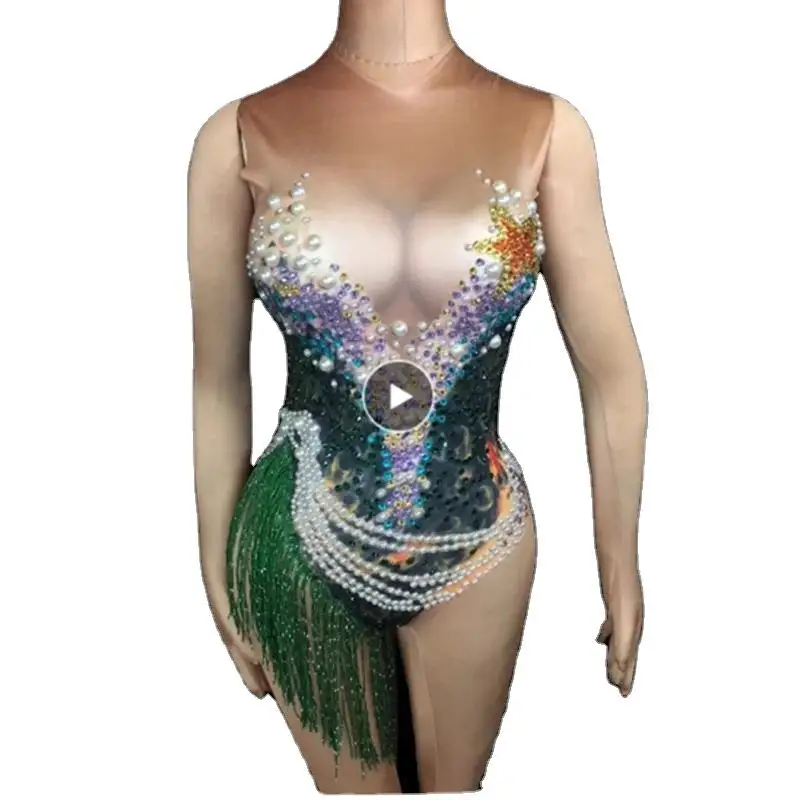 Party Singer Wears Bodysuit Club Model Jumpsuit Colorful Rhinestone Outfits Stage Costumes Pole Dance Dress Clothing
Party Singer Wears Bodysuit Club Model Jumpsuit Colorful Rhinestone Outfits Stage Costumes Pole Dance Dress Clothing