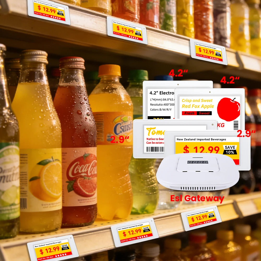 Zhsunyco 2.4G Four Color E-ink Labels Screen 2pcs 2.9/2pcs 4.2/A AP Epaper Shop Digital Price Tag Electronic Shelf Label
Zhsunyco 2.4G Four Color E-ink Labels Screen 2pcs 2.9/2pcs 4.2/A AP Epaper Shop Digital Price Tag Electronic Shelf Label