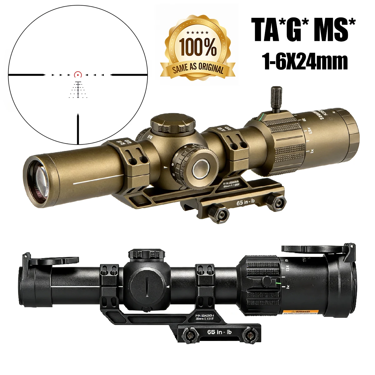 T-MSR 1-6X24MM (SFP) Riflescope Precision Shooting Hunting Scope Red Illuminated Tactical Optical Scope with Original Markings
T-MSR 1-6X24MM (SFP) Riflescope Precision Shooting Hunting Scope Red Illuminated Tactical Optical Scope with Original Markings
