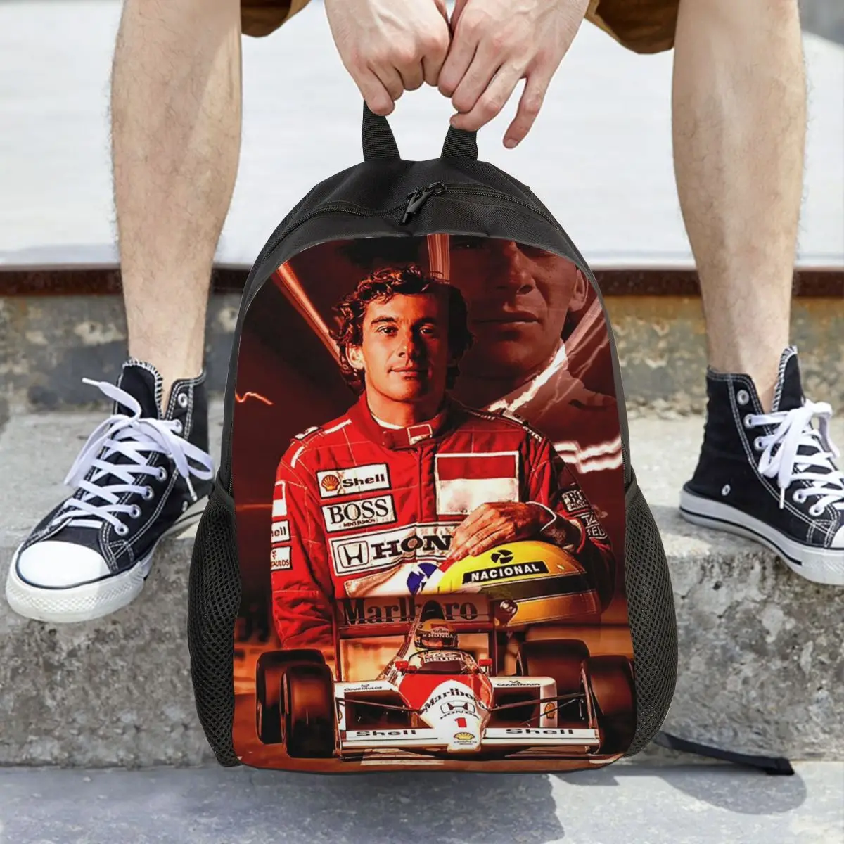 Рюкзак с гоночными машинами Ayrton Senna, Лидер продаж, рюкзак большой емкости, детская сумка для книг, школьная сумка, сумки на плечо для мужчин и женщин
Рюкзак с гоночными машинами Ayrton Senna, Лидер продаж, рюкзак большой емкости, детская сумка для книг, школьная сумка, сумки на плечо для мужчин и женщин