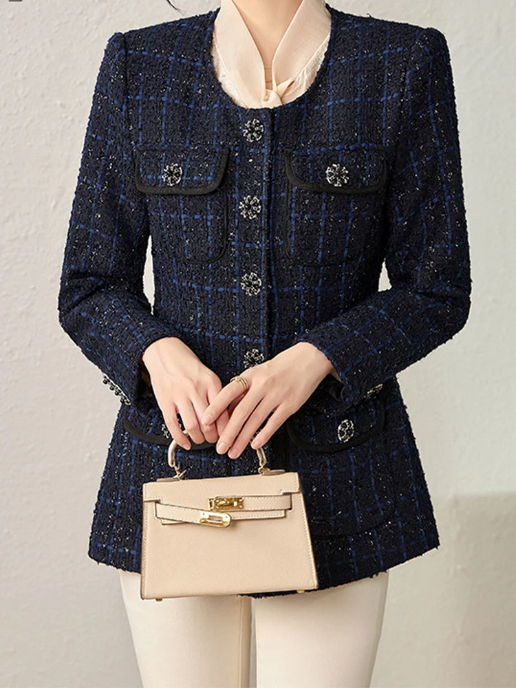 Newest Autumn Winter Tweed Woolen Women's Jackets Coats Female Luxury Single Breasted O Neck Outerwears Elegant Woman Clothes
Newest Autumn Winter Tweed Woolen Women's Jackets Coats Female Luxury Single Breasted O Neck Outerwears Elegant Woman Clothes