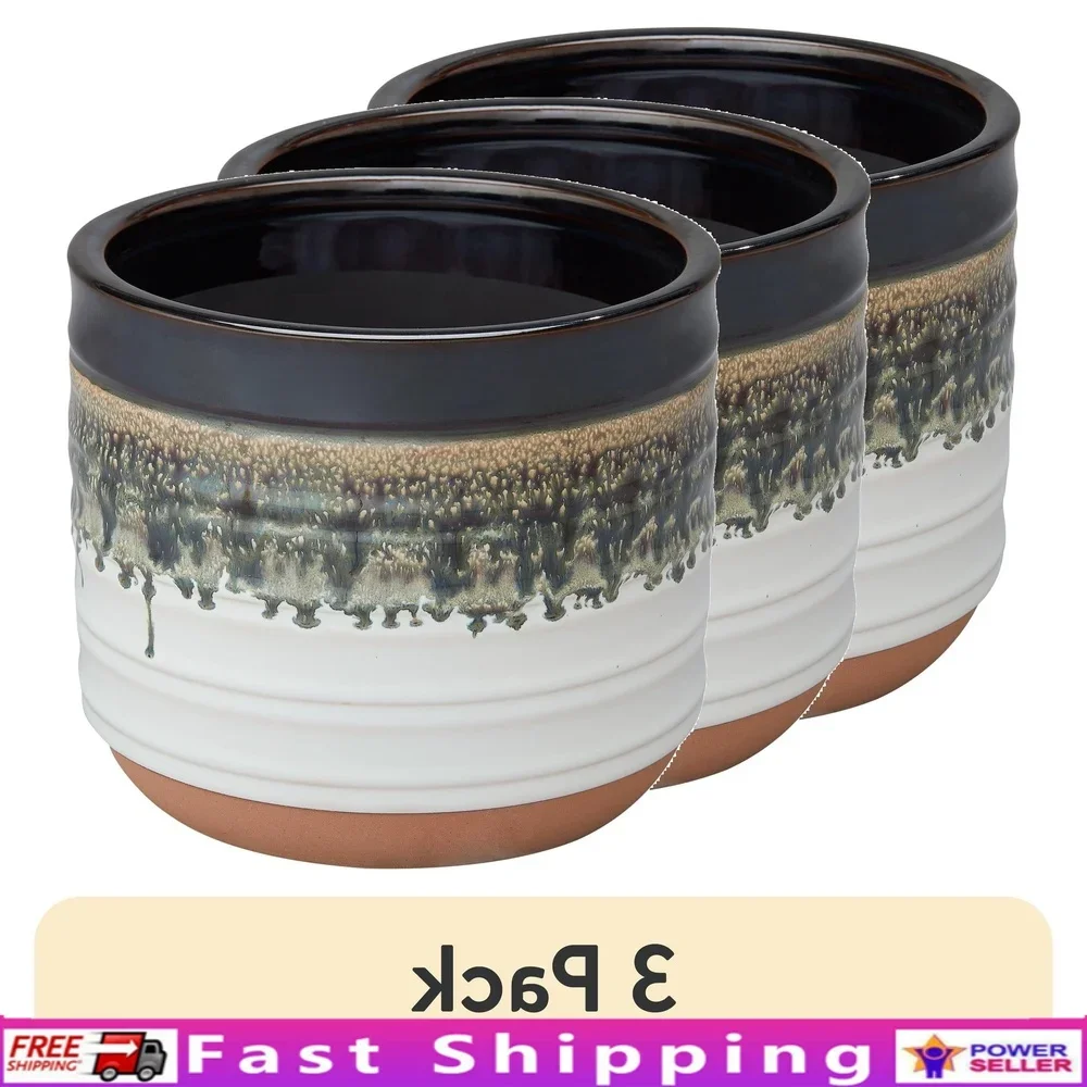 3 Pack 12in Round Ceramic Planter with Drainage Plug Indoor Outdoor Use Multi Layer Reactive Finish Planter Pot Succulents
3 Pack 12in Round Ceramic Planter with Drainage Plug Indoor Outdoor Use Multi Layer Reactive Finish Planter Pot Succulents