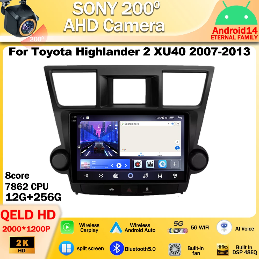 Android 14 For Toyota Highlander 2 XU40 2007 - 2013 Car Radio Multimedia Video Player Navigation stereo GPS Carplay Screen QLED
Android 14 For Toyota Highlander 2 XU40 2007 - 2013 Car Radio Multimedia Video Player Navigation stereo GPS Carplay Screen QLED
