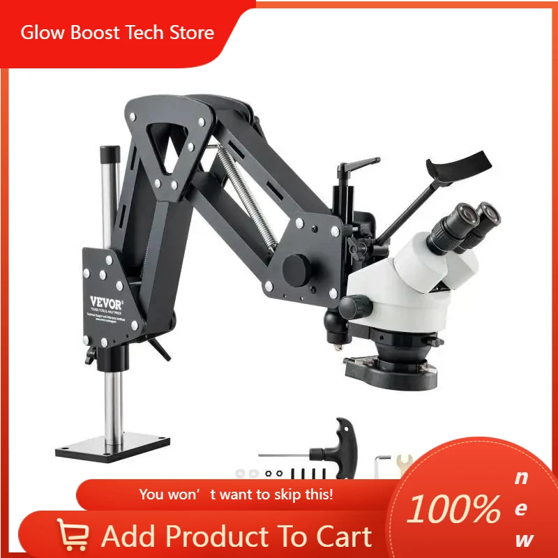 GBMulti-Directional Microscope Spring Bracket 7X-45X Magnification Jewelry Microscope Inlaid Stand Integrated USB LED Light