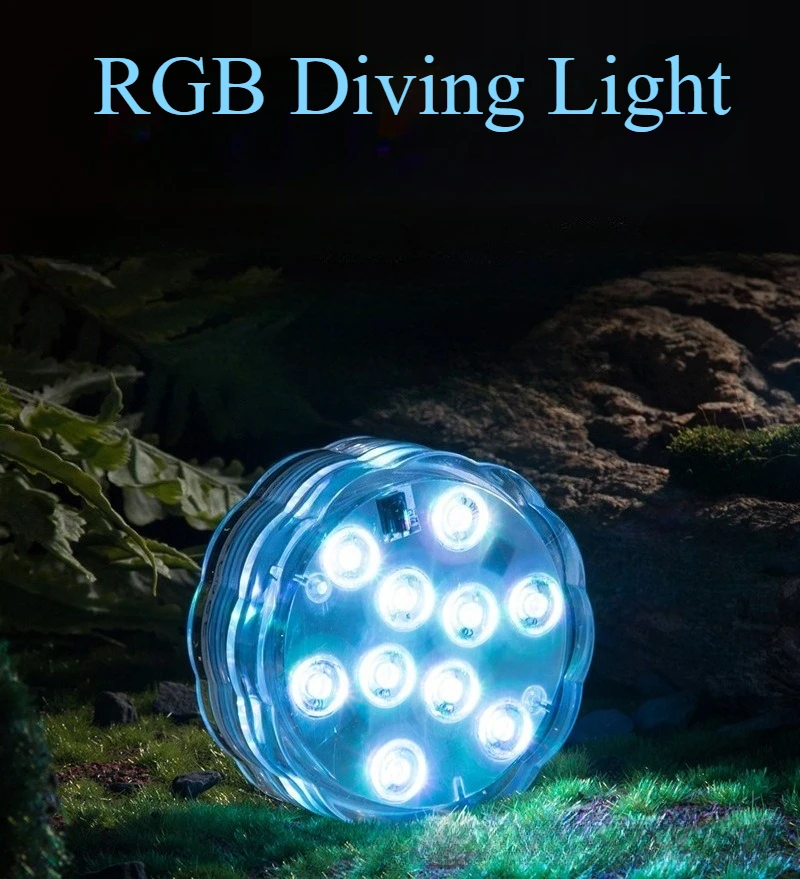 LED Large Diving Light 8.5cm Pool Light RF Wireless Remote Control 13 Light Magnet Suction Cup Waterproof Landscape Lamp
LED Large Diving Light 8.5cm Pool Light RF Wireless Remote Control 13 Light Magnet Suction Cup Waterproof Landscape Lamp