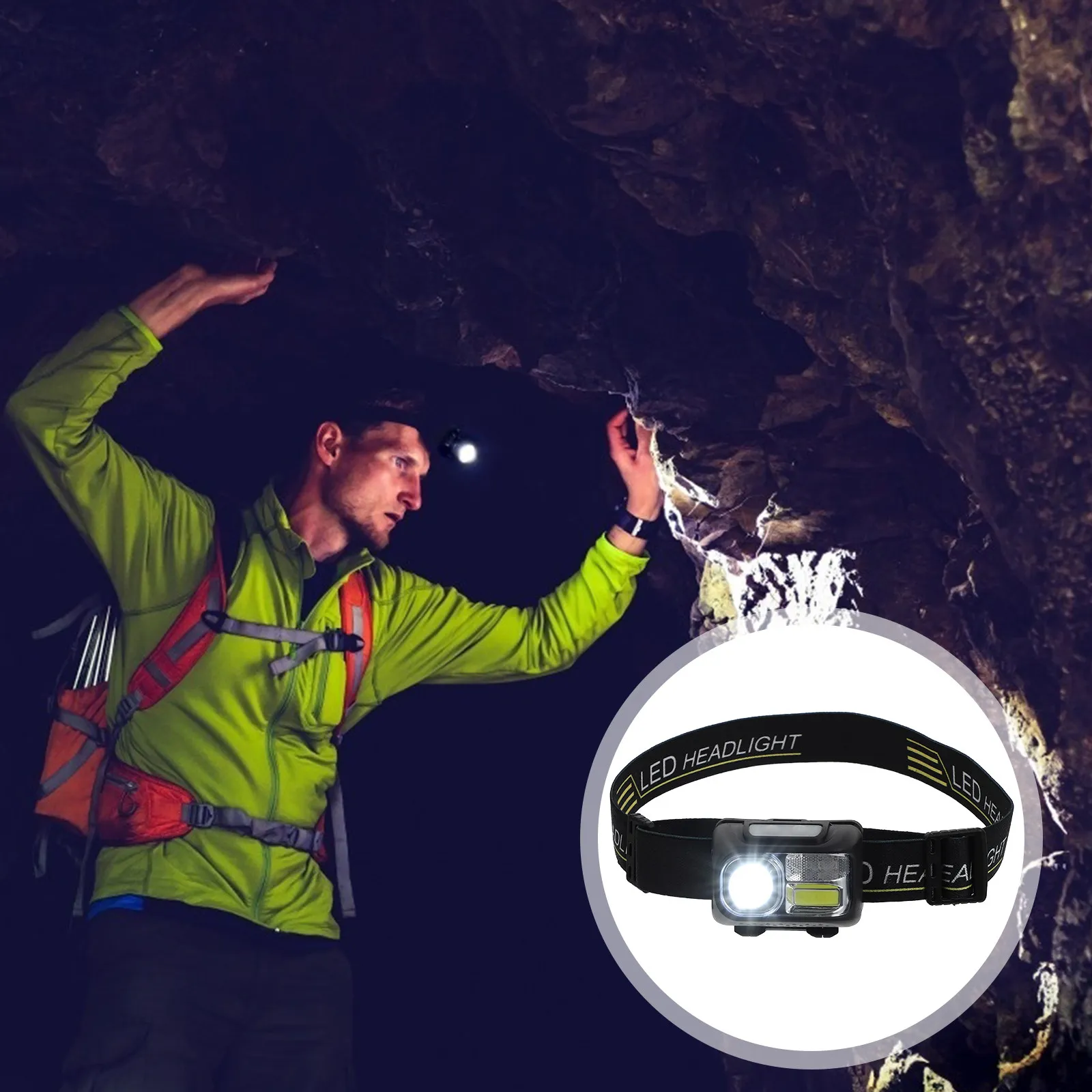 USB Charging Sensor Headlight LED Waterproof -Mounted Outdoor Light Multi-Function Headlamp for Hunting Cycling Fishing
USB Charging Sensor Headlight LED Waterproof -Mounted Outdoor Light Multi-Function Headlamp for Hunting Cycling Fishing