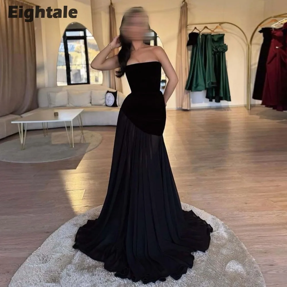 Eightale New Evening Dress Strapless Black Customized Mermaid Wedding Party Dress Vestido De Noche
Eightale New Evening Dress Strapless Black Customized Mermaid Wedding Party Dress Vestido De Noche