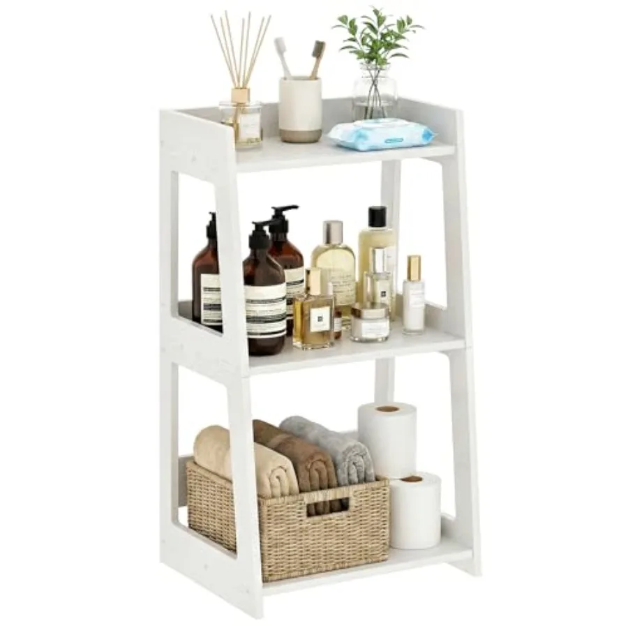 3-Tier Bathroom Ladder Shelf Freestanding, White Floor Shelves Open Shelving Unit, Small Bookshelf Nightstand for Home Study La
3-Tier Bathroom Ladder Shelf Freestanding, White Floor Shelves Open Shelving Unit, Small Bookshelf Nightstand for Home Study La