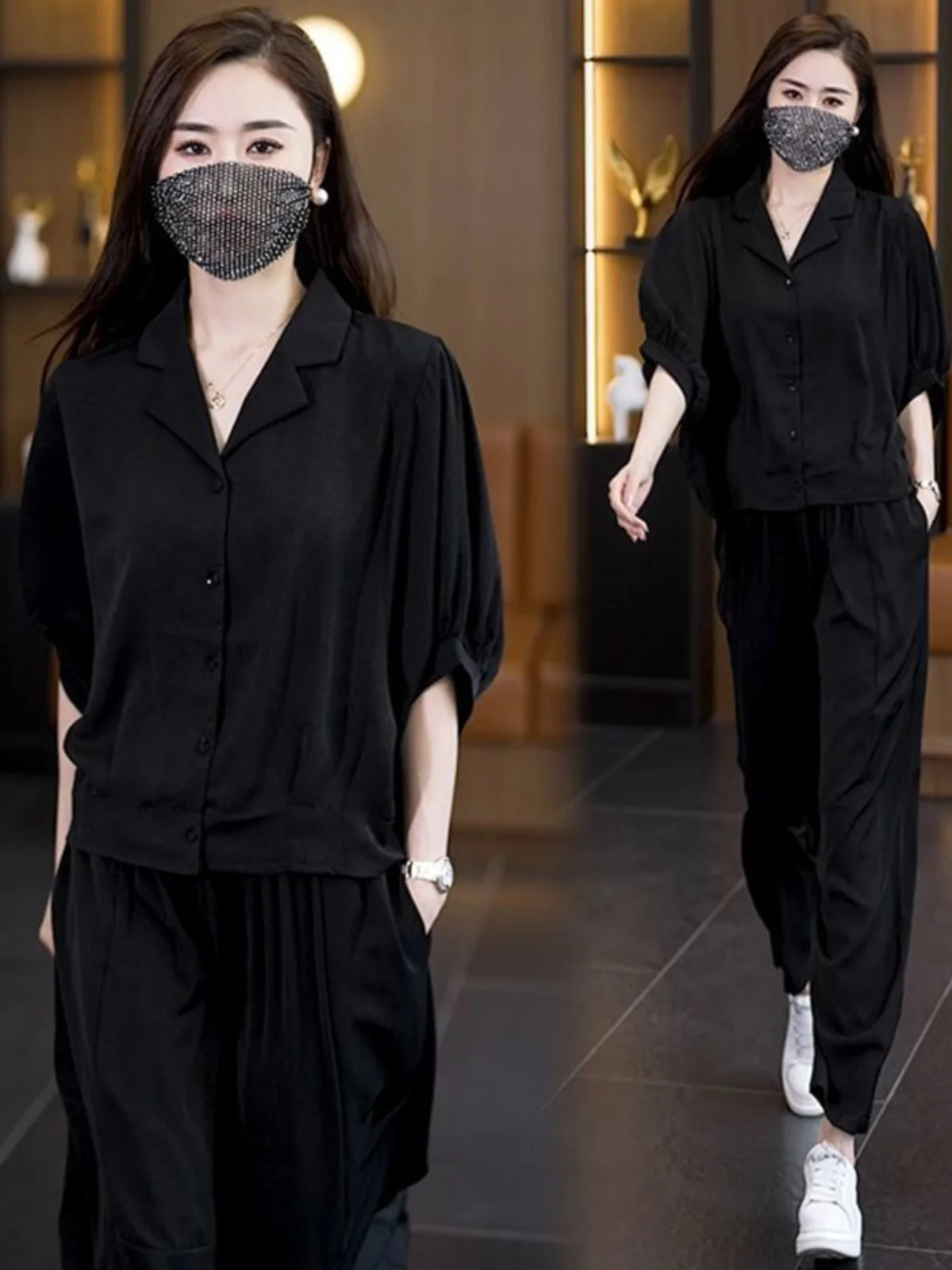 plus Size Summer Set Women's Fashion Slimming Harlan Pants Two Piece Suite Casual Sportswear V Neck Long Sleeve T-Shirt
plus Size Summer Set Women's Fashion Slimming Harlan Pants Two Piece Suite Casual Sportswear V Neck Long Sleeve T-Shirt