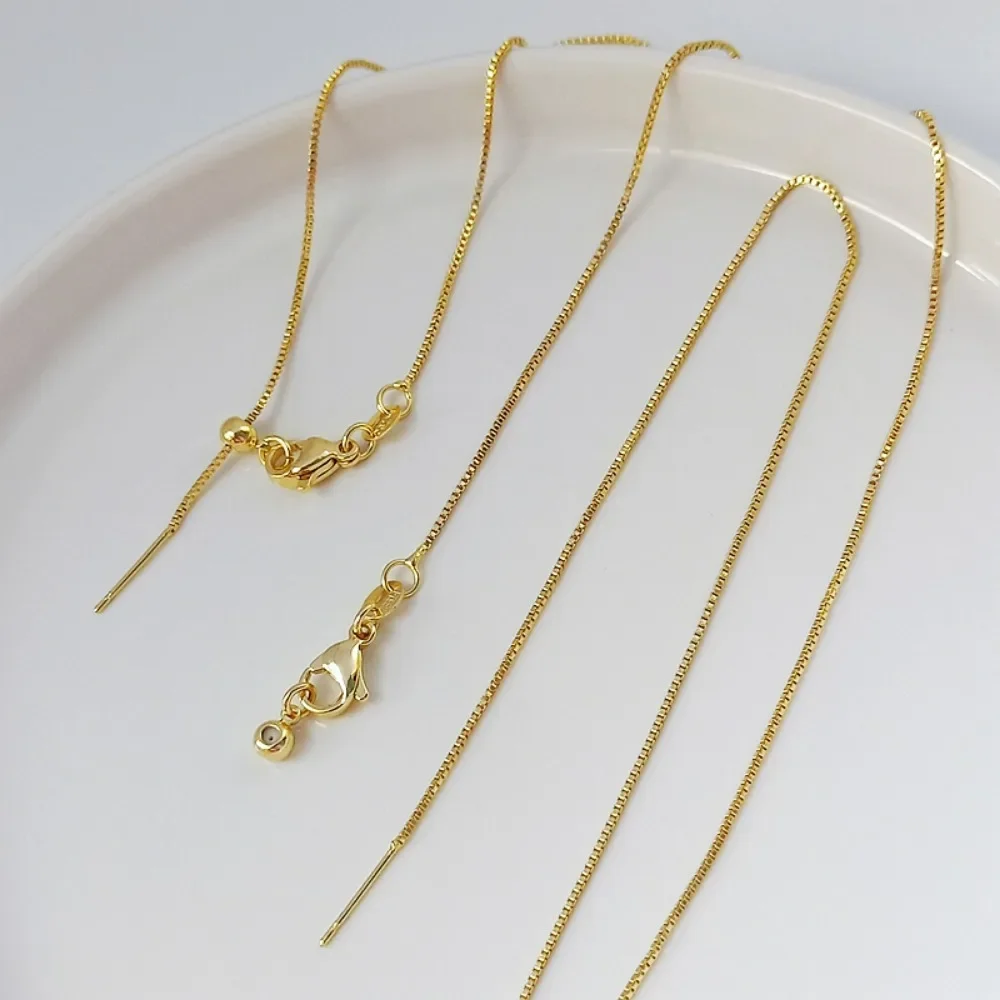 18K Gold-needle Universal Box Chain 1.0 Fine Chain Adjustable Telescopic Bracelet 21 Cm Diy Accessory
18K Gold-needle Universal Box Chain 1.0 Fine Chain Adjustable Telescopic Bracelet 21 Cm Diy Accessory
