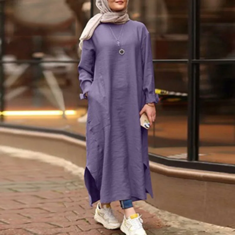 New Arrival Oem Women's Fashion Muslim Solid Color Long Sleeve Shirt Pocket A-line Dress Casual Robe Muslim Pleated Dress
New Arrival Oem Women's Fashion Muslim Solid Color Long Sleeve Shirt Pocket A-line Dress Casual Robe Muslim Pleated Dress