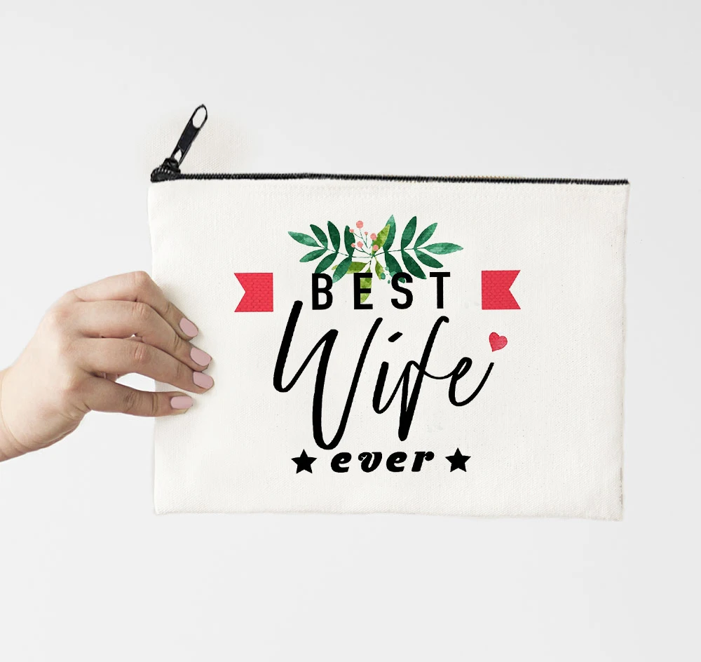 Best Wife Ever Flower Bride Wedding Gift Canvas Cosmetic Bags Fashion Makeup Bag Organizer Purses Toiletry Pouch Letter
Best Wife Ever Flower Bride Wedding Gift Canvas Cosmetic Bags Fashion Makeup Bag Organizer Purses Toiletry Pouch Letter
