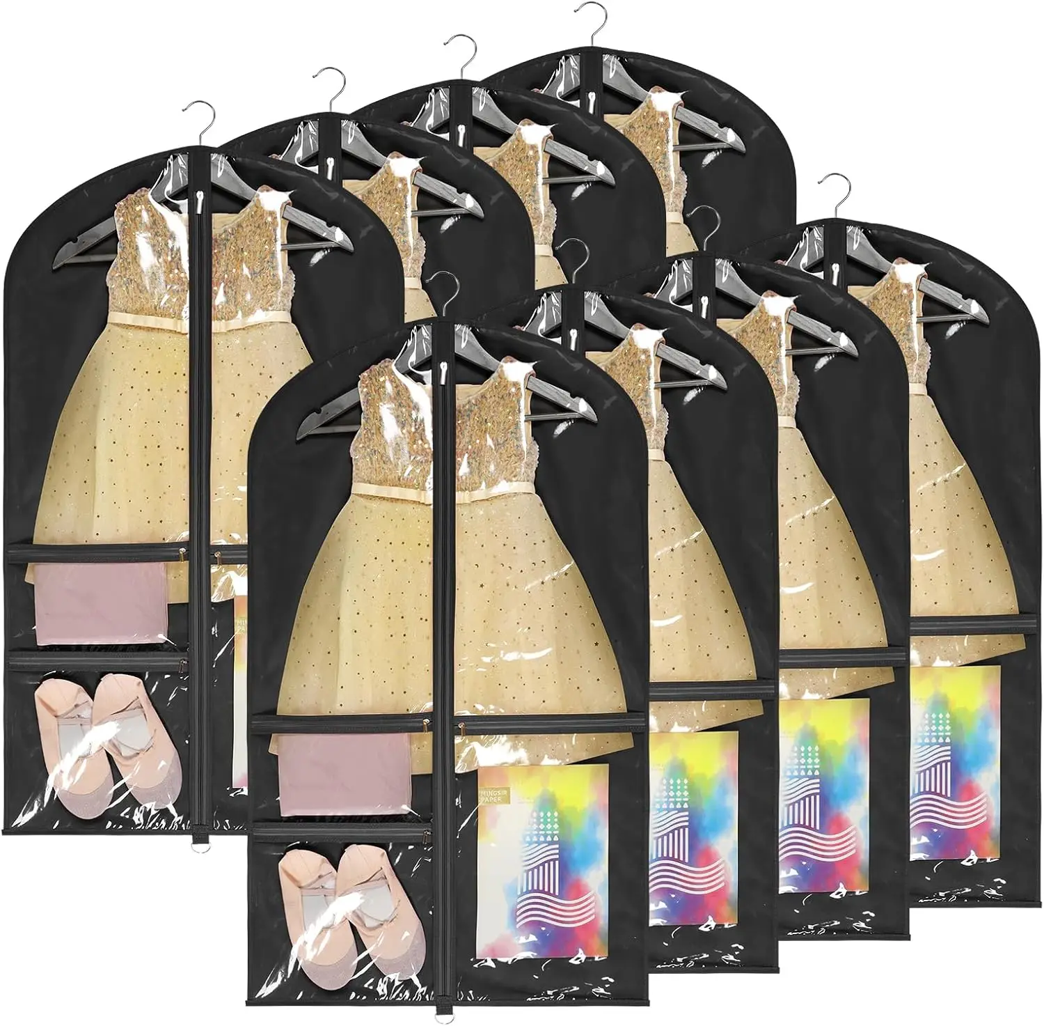 40 Inch Kids Dance Costume Garment Bag with 3 Clear Zipper Pockets for Storage and Travel, Black, 8 Pack
40 Inch Kids Dance Costume Garment Bag with 3 Clear Zipper Pockets for Storage and Travel, Black, 8 Pack