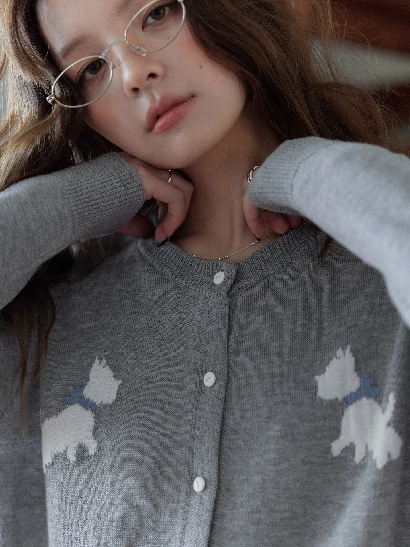 Momolife Color Block Knitted Dog Pattern Simple Grey Cardigan Women's Comfortable Thin Outerwear Spring 2026 Breathable Long ...
Momolife Color Block Knitted Dog Pattern Simple Grey Cardigan Women's Comfortable Thin Outerwear Spring 2026 Breathable Long ...