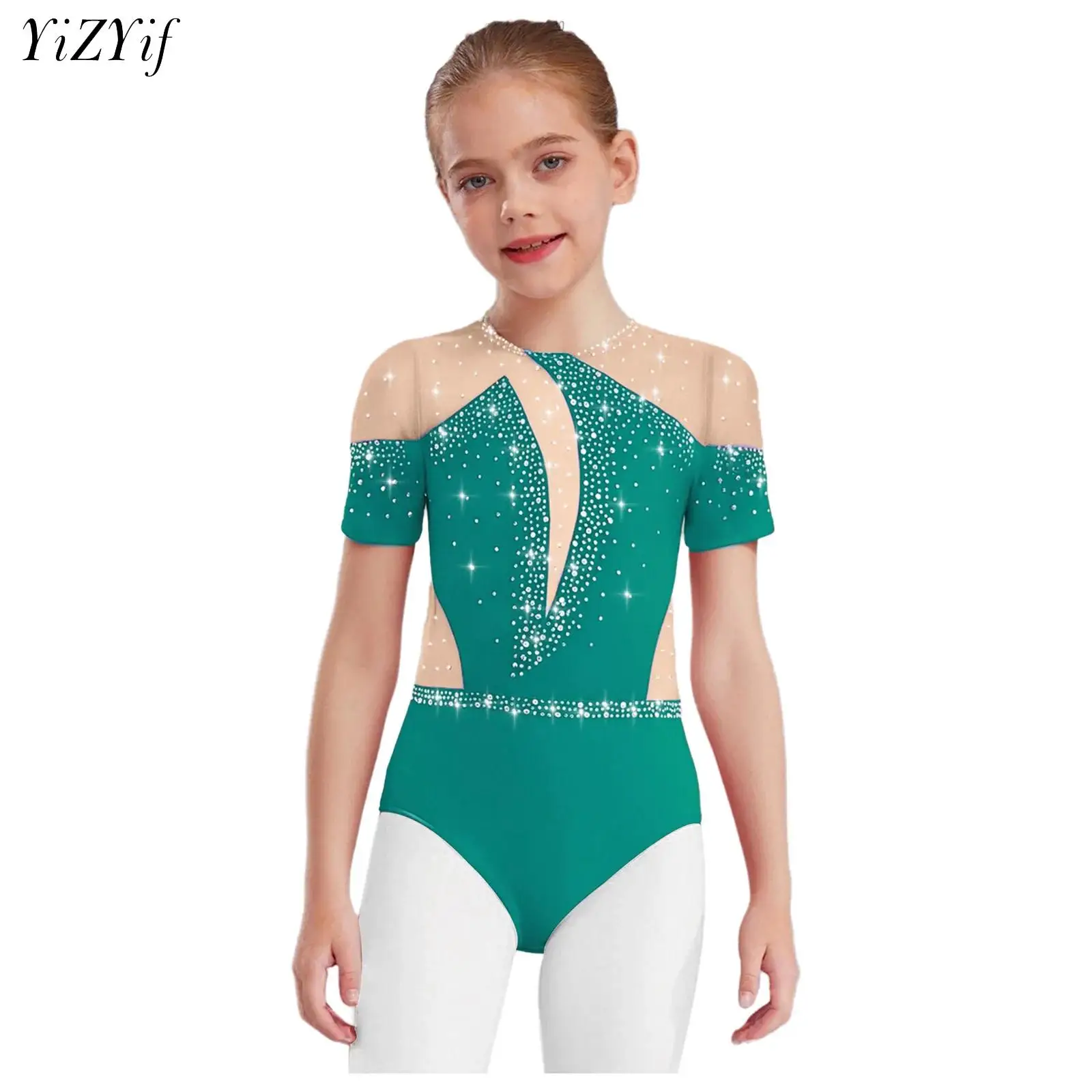 Kids Girls Figure Skating Ballet Dance Leotards Rhythmic Gymnastics Yoga Bodysuit Short Sleeve Shiny Rhinestone Ballet Dancewear
Kids Girls Figure Skating Ballet Dance Leotards Rhythmic Gymnastics Yoga Bodysuit Short Sleeve Shiny Rhinestone Ballet Dancewear