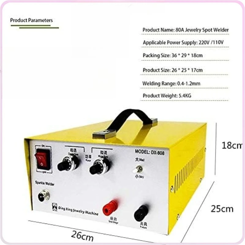 DX-80A Pulse Spot Welder, Handheld Laser Spot Welding Machine for Gold Silver Jewelry Processing, 110V/220V 50/60Hz
DX-80A Pulse Spot Welder, Handheld Laser Spot Welding Machine for Gold Silver Jewelry Processing, 110V/220V 50/60Hz