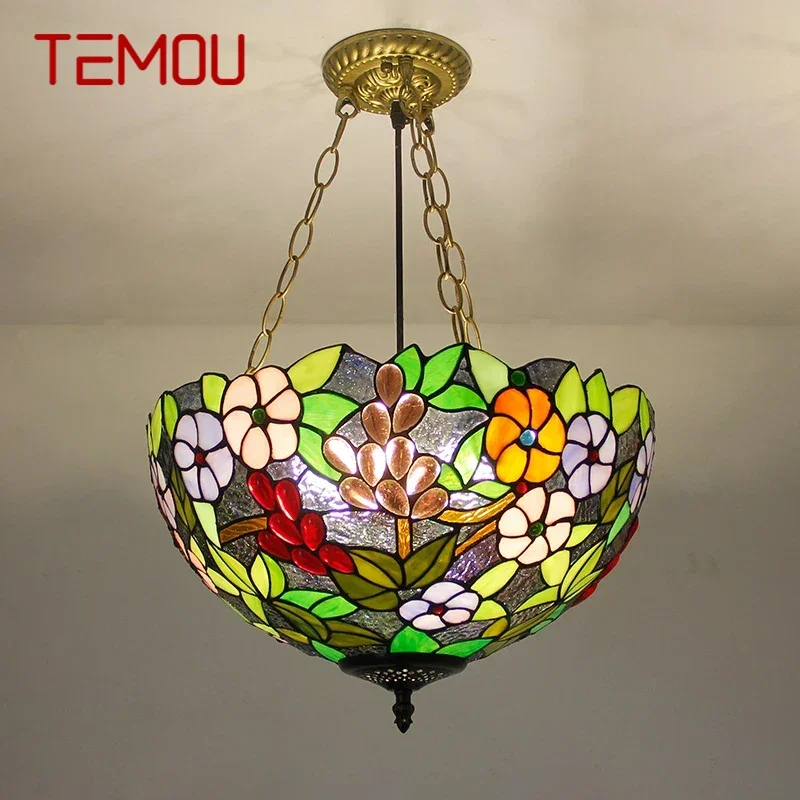 TEMOU Tiffany Pendant Lamp LED Retro Creativity Living Room restaurant Bedroom Villa Hotel Corridor Color Glass Chandelier
TEMOU Tiffany Pendant Lamp LED Retro Creativity Living Room restaurant Bedroom Villa Hotel Corridor Color Glass Chandelier