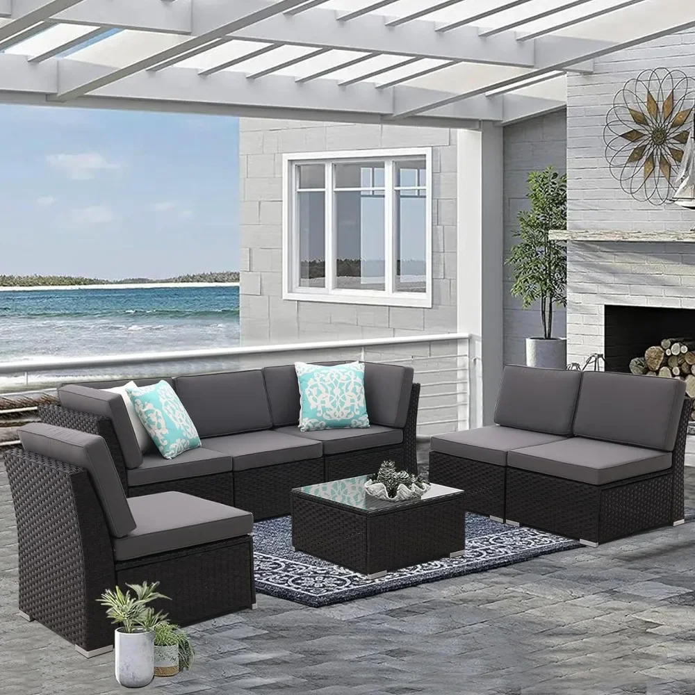Patio Furniture Outdoor Set, Terrace Sofa Set, All-weather PE Rattan with Padded Cushions, Garden Furniture Sets
Patio Furniture Outdoor Set, Terrace Sofa Set, All-weather PE Rattan with Padded Cushions, Garden Furniture Sets
