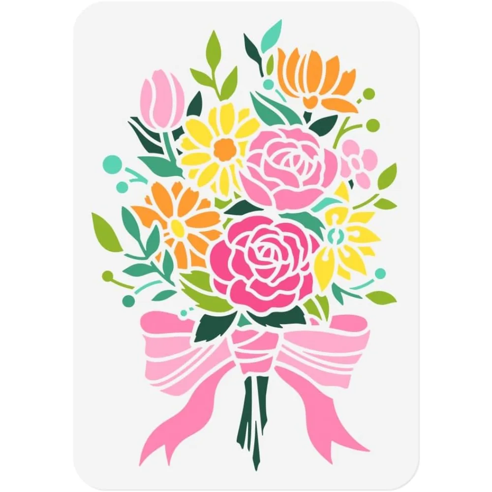 1pc Flower Bouquet Wall Stencil for Painting 11.69”x8.27” Floral Bouquet Reusable Stencil for Wood Burning Paint Template
1pc Flower Bouquet Wall Stencil for Painting 11.69”x8.27” Floral Bouquet Reusable Stencil for Wood Burning Paint Template