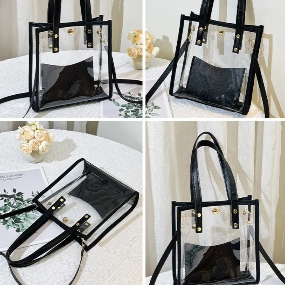 with Small Bag PVC Transparent Handbag Single Shoulder Lightweight Women Tote Bag Waterproof Cosmetic Bag Crossbody Bag Women
with Small Bag PVC Transparent Handbag Single Shoulder Lightweight Women Tote Bag Waterproof Cosmetic Bag Crossbody Bag Women