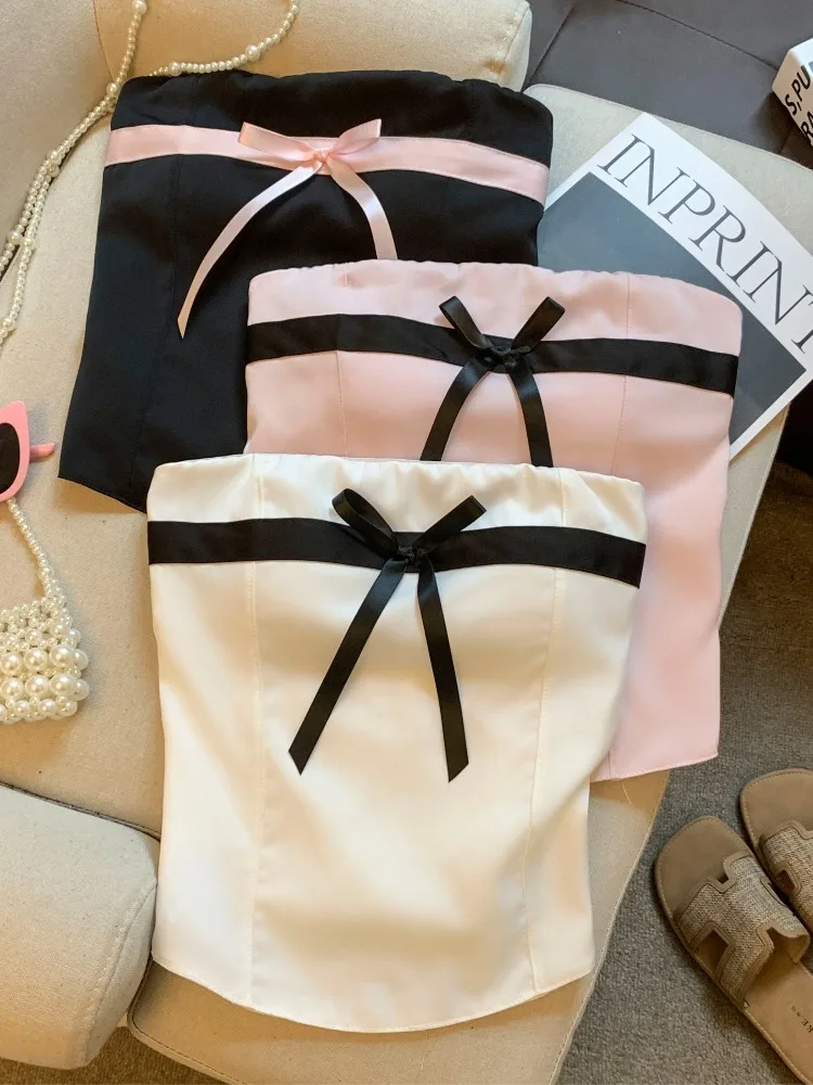 Korean Style Sweet Knot Strap Vest Women's Spring Summer New Inner Beauty Back Strap Chest Pad Spicy Short Top
Korean Style Sweet Knot Strap Vest Women's Spring Summer New Inner Beauty Back Strap Chest Pad Spicy Short Top