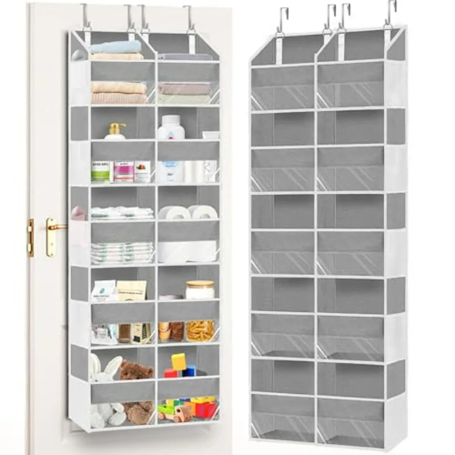 Over The Door Organizer, 5-Tier Extra Large Behind Door Storage with 10 Big Front and 10 Mesh Pockets, 80lb Capacity, Hanging S
Over The Door Organizer, 5-Tier Extra Large Behind Door Storage with 10 Big Front and 10 Mesh Pockets, 80lb Capacity, Hanging S
