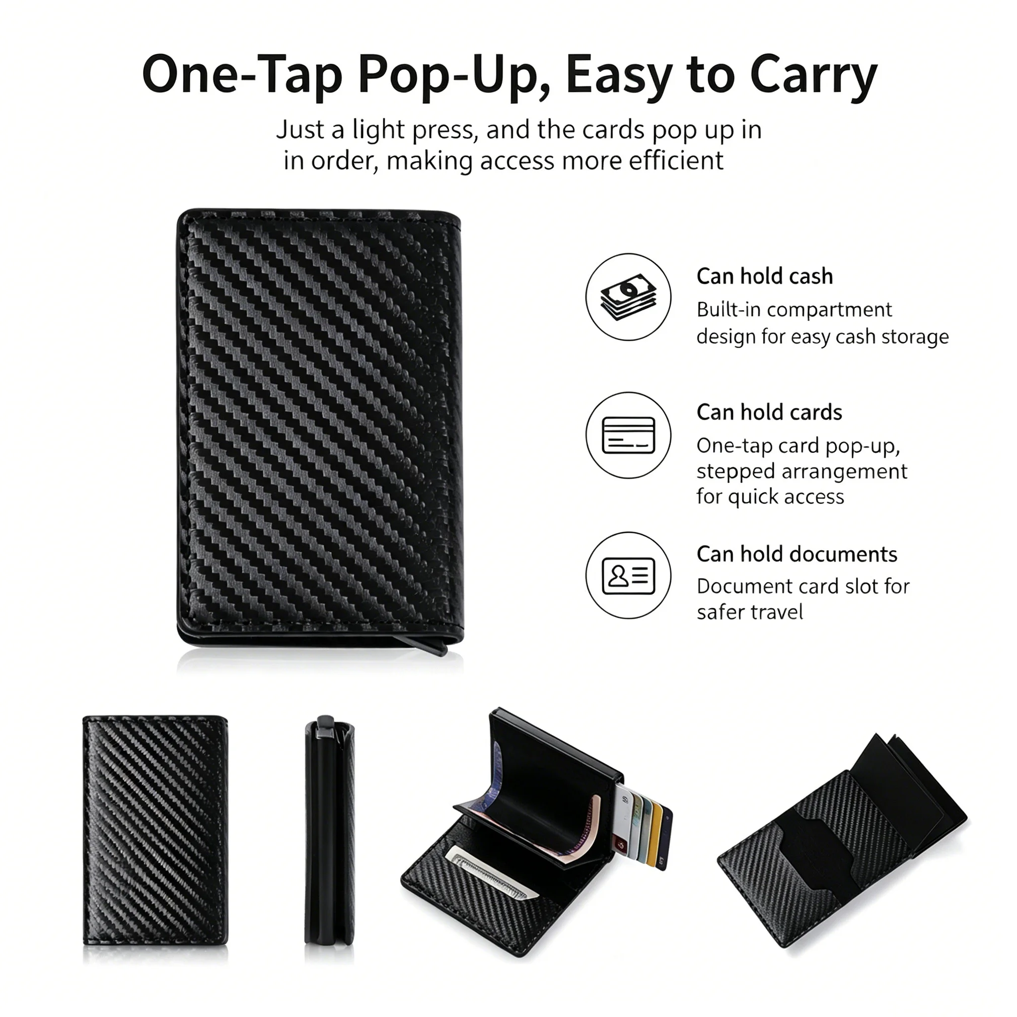 Simple In-Car Document and Card Organizer for Men, Rfid Blocking Ultra-Thin Bifold Wallet - Carbon Fiber Texture Credit Card Holder with Money Clip, Multifunctional Slot Design, Professional Accessory for Business and Daily Use | Stylish, Compact and Exqu
Simple In-Car Document and Card Organizer for Men, Rfid Blocking Ultra-Thin Bifold Wallet - Carbon Fiber Texture Credit Card Holder with Money Clip, Multifunctional Slot Design, Professional Accessory for Business and Daily Use | Stylish, Compact and Exqu