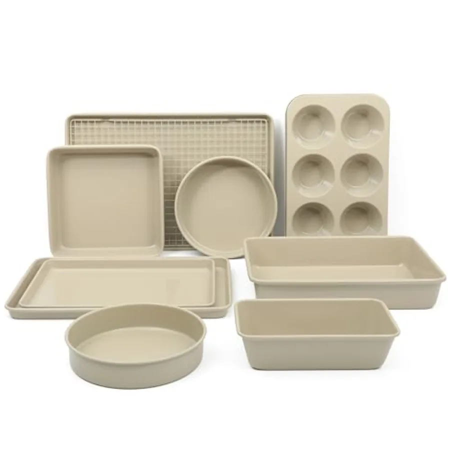 Gallen 10 Pcs Baking Pans Ceramic PFA Free Non Toxic Non Stick Bakeware Set
Gallen 10 Pcs Baking Pans Ceramic PFA Free Non Toxic Non Stick Bakeware Set