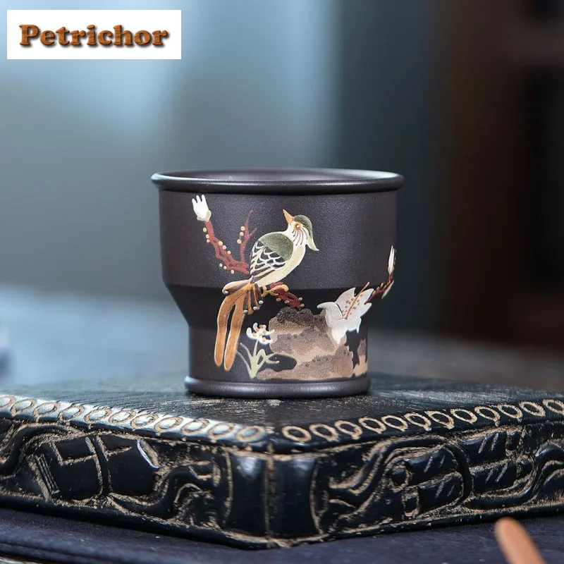 150ml Yixing Purple Clay Flowers And Birds Teacup Antique Tea Bowl Set Of Cups Tea-tasting Meditation Cup Chazhan Master Cups
150ml Yixing Purple Clay Flowers And Birds Teacup Antique Tea Bowl Set Of Cups Tea-tasting Meditation Cup Chazhan Master Cups