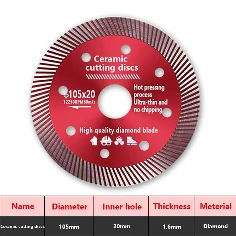 105mm Turbo Diamond Saw Blade Disc Porcelain Tile Ceramic Granite Marble Cutting Blades For Angle Grinder Diamond Saw Blade
105mm Turbo Diamond Saw Blade Disc Porcelain Tile Ceramic Granite Marble Cutting Blades For Angle Grinder Diamond Saw Blade
