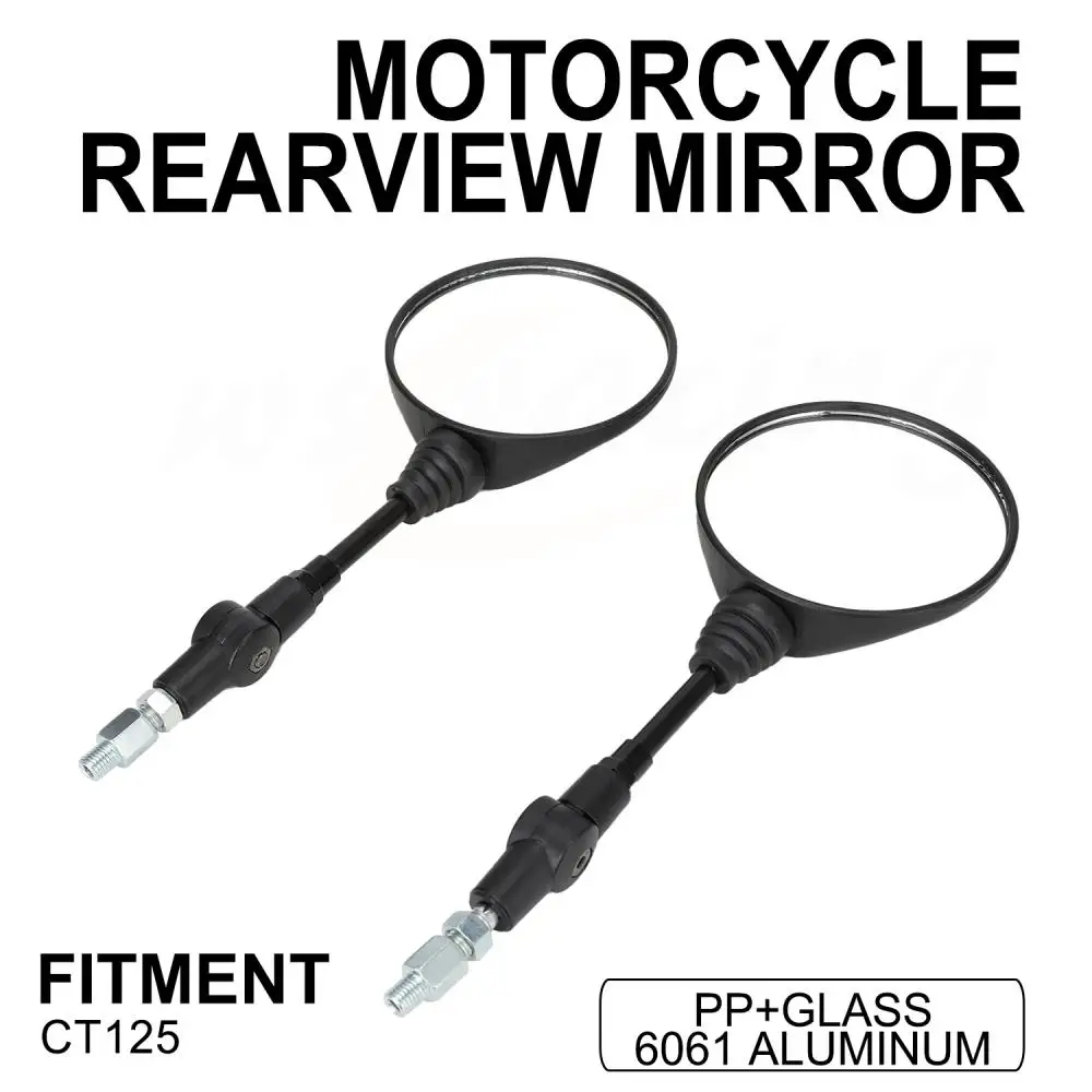 Motorcycle Parts Rearview Mirror Aluminum And PP And Glass 1 Pair Side Rear View Mirrors Side Mirror For Honda CT125 CT 125
Motorcycle Parts Rearview Mirror Aluminum And PP And Glass 1 Pair Side Rear View Mirrors Side Mirror For Honda CT125 CT 125