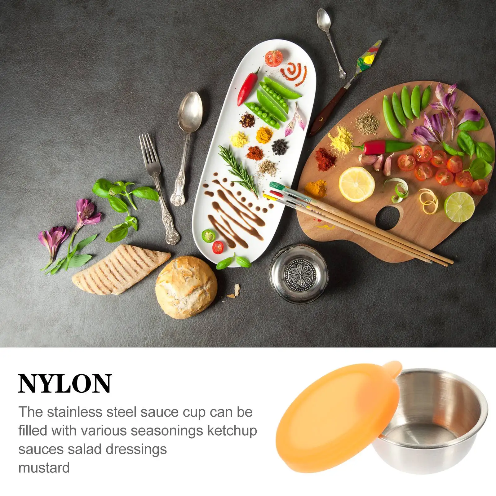 Cup Sauce Stainless Steel Seasoning Mini Small Bowls for Dipping Serving Dishes with Lids
Cup Sauce Stainless Steel Seasoning Mini Small Bowls for Dipping Serving Dishes with Lids